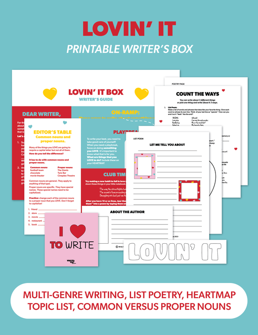 Lovin' It Writer's Box - Printable
